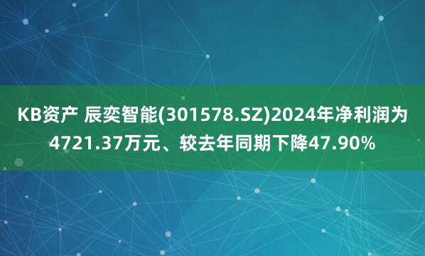 KB资产 辰奕智能(301578.SZ)2024年净利润为4721.37万元、较去年同期下降47.90%